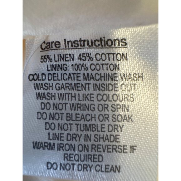 2/$30 Princess Highway Size US 8 Floral Linen Blend Skirt W/ Belt Cream & Pink - Picture 6 of 16